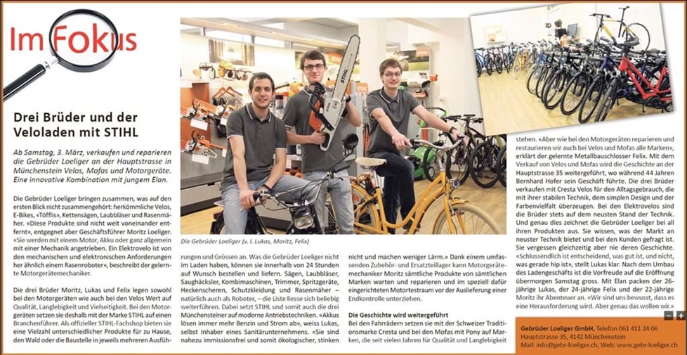 Wochenblatt Artikel vm 01.03.2018 Gebrüder Loeliger